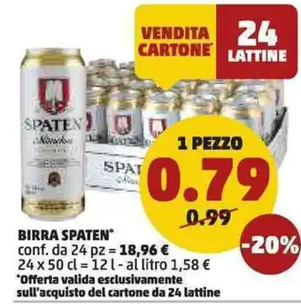 PENNY Spaten Birra 50cl offerta