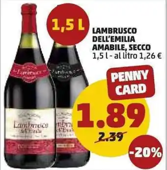 PENNY Lambruco Dell'Emilia Amabile, Secco 1,5l offerta