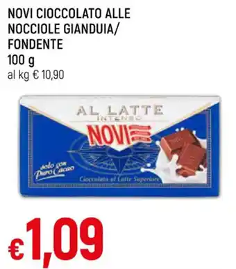 Galassia NOVI CIOCCOLATO ALLE NOCCIOLE GIANDUIA/ FONDENTE 100 g offerta