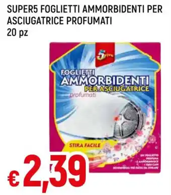 Galassia SUPER5 FOGLIETTI AMMORBIDENTI PER ASCIUGATRICE PROFUMATI 20 pz offerta