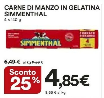 Coop Simmenthal Carne Di Manzo In Gelatina offerta