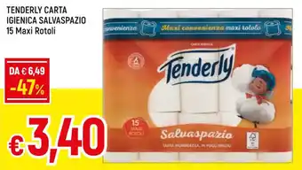 Galassia TENDERLY CARTA IGIENICA SALVASPAZIO 15 Maxi Rotoli offerta