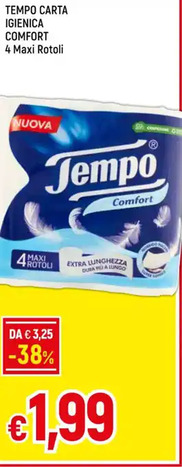 Galassia TEMPO CARTA IGIENICA COMFORT 4 Maxi Rotoli offerta