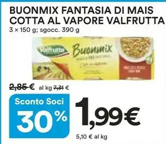 Coop Valfrutta Buonmix Fantasia Di Mais Cotta Al Vapore offerta