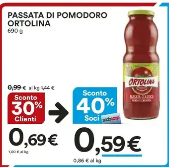 Coop Ortolina Passata Di Pomodoro offerta