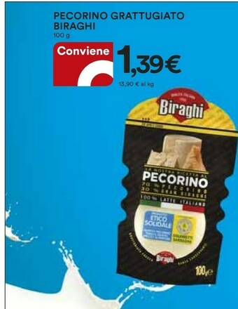 Coop Biraghi Pecorino Grattugiato Fresco 100 G(ml) offerta