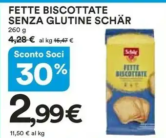 Coop Schar Fette Biscottate Senza Glutine offerta