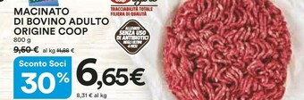 Coop Coop Macinato Di Bovino Adulto Origine offerta