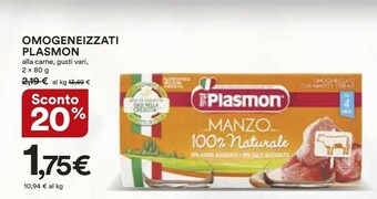 Coop Plasmon Omogeneizzati offerta
