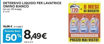 Coop Omino Bianco Detersivo Liquido Per Lavatrice offerta