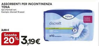 Coop Tena Assorbenti offerta