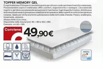 Coop Topper Memory Gel offerta