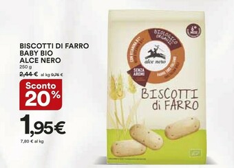Coop Alce Nero Biscotti Di Farro Biologici 250 G(ml) offerta