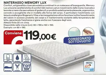 Coop Materasso Memory Lux offerta