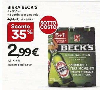 Coop Beck's - Birra 330 G(ml) offerta