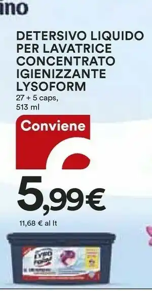 Coop Lysoform Detersivo Liquido Per Lavatrice Concentrato Igienizzante offerta