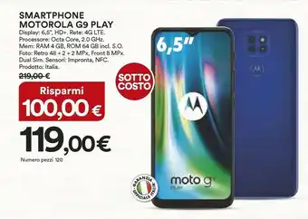 Coop Motorola Moto G Moto G9 Play 16,5 Cm (6.5") Android 10.0 4G USB Tipo-C 4 GB 64 GB 5000 MAh Blu offerta