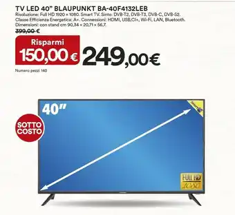 Coop Blaupunkt Tv Led Ba-40f4132leb offerta