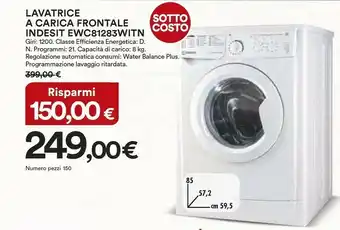 Coop Indesit EWC 81283 W IT N Lavatrice Libera Installazione Caricamento Frontale 8 Kg 1200 Giri/min D Bianco offerta