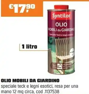 OBI OLIO MOBILI DA GIARDINO offerta