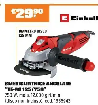 OBI SMERIGLIATRICE ANGOLARE “TE-AG 125/750” offerta