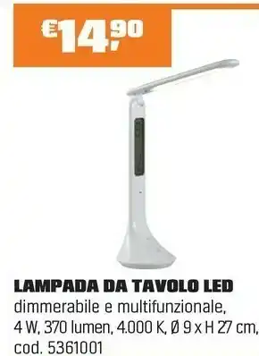 OBI LAMPADA DA TAVOLO LED offerta