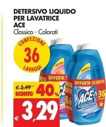 Tigros Ace Detersivo lavatrice offerta