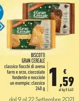 Conad Superstore Gran cereale Classico Fiocchi Di Avena, Farro E Orzo 240 G(ml) offerta