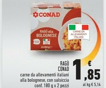 Conad Conad Ragu Alla Bolognese offerta