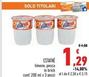 Conad Ferrero EstaThè Limone Bicchierino 200 G(ml) offerta