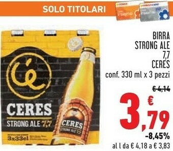 Conad Ceres Strong Ale 330 G(ml) offerta