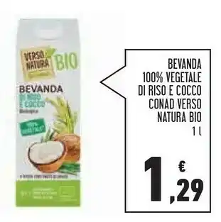 Conad Superstore Conad Bevanda 100% Vegetale Di Riso E Cocco Verso Natura Bio offerta