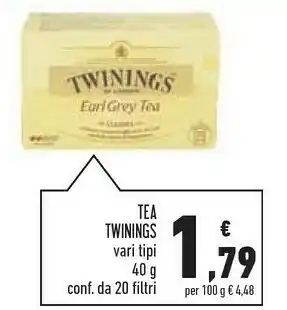 Conad Superstore Twinings Earl Grey Tè Verde 40 G offerta