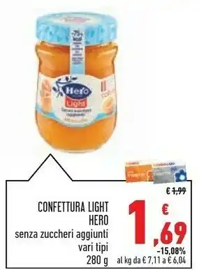 Conad Superstore Hero Pesche Light 280 G(ml) offerta
