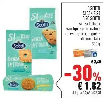 Conad Superstore Riso Scotti - Biscotto Con Riso E Gocce Di Cioccolato offerta