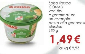 Conad Conad - Pesto Alla Genovese 150 G(ml) offerta