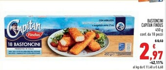 Conad Findus 18 Bastoncini Con 100% Filetti Di Merluzzo 450 G(ml) offerta