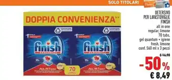 Conad Finish All In One Detersivo Per Lavastoviglie 70pz offerta
