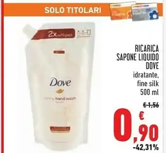 Conad Dove Ricarica Sapone Liquido Idratante/ Fine Silk 500 Ml offerta