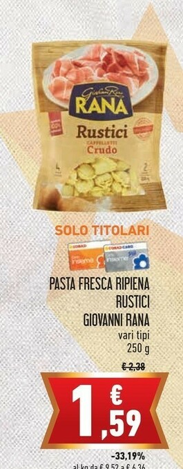 Conad Rana Rustici Cappelletti Crudo 250 G(ml) offerta