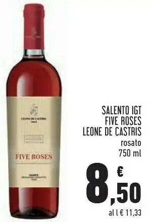 Conad Leone De Castris Salento Five Roses 750 Ml offerta