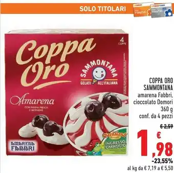 Conad Sammontana Coppa Oro Amarena Con Amarene Fabbri Panna Fresca E Meringhe 360 G(ml) offerta