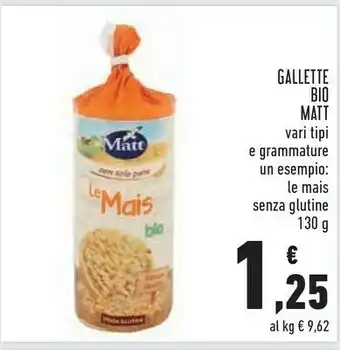 Conad Matt Gallette Bio Le Mais Senza Glutine offerta