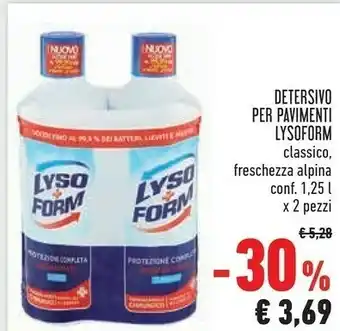 Conad Lysoform Detersivo Per Pavimenti Classico/ Freschezza Alpina offerta