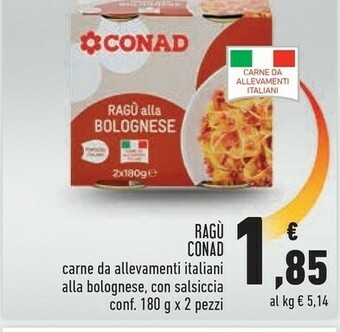 Conad Conad Ragu Alla Bolognese offerta