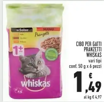 Conad Whiskas Cibo Per Gatti Pranzetti offerta