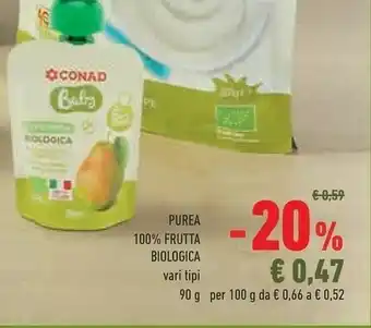 Conad Superstore Conad Purea 100% Frutta Biologica offerta