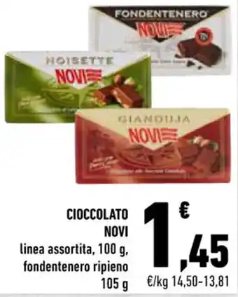 Conad CIOCCOLATO NOVI linea assortita, 100 g, fondentenero ripieno 105 g offerta