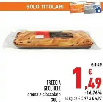 Gecchele Treccia Con Crema Pasticcera E Gocce Di Cioccolato 300 G(ml)