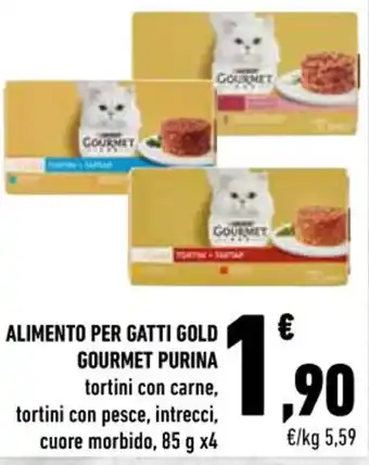 Conad ALIMENTO PER GATTI GOLD GOURMET PURINA 85 g x4 offerta